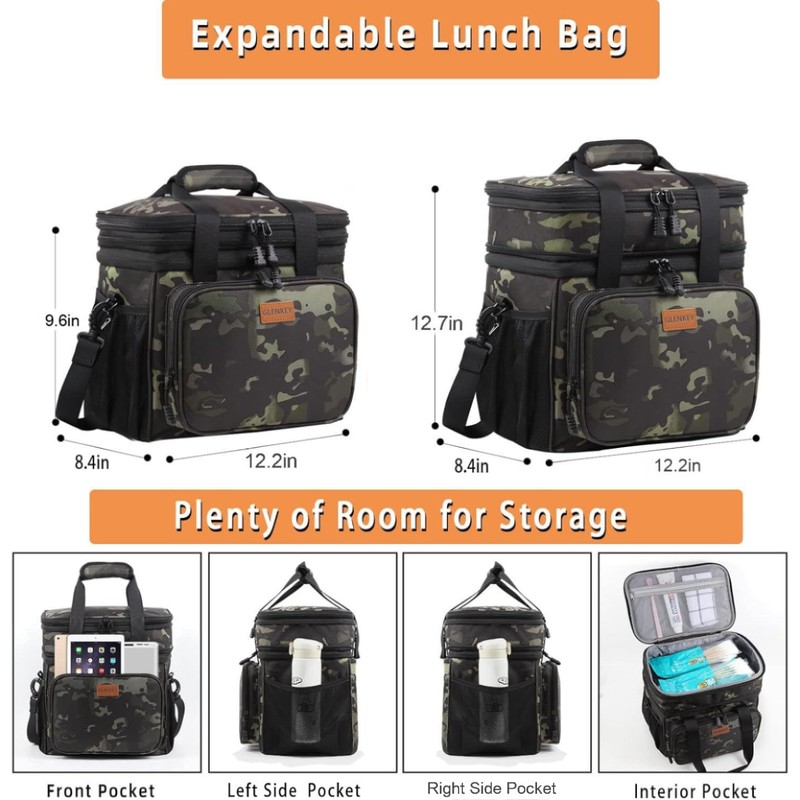 Expandable XLarge Lunch Box, Insulated Heavy Duty Lunch Bag Waterproof