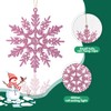 SULOLI 12PCS Glitter Snowflake Hanging Decorations(Purple)