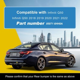 Car Rear Bumper Tow Hook Cover Compatible with Infiniti Q50 2018 2019 2020 2021 2022 Trailer Cover Cap 850716HH0A 85071-6HH0A Small Lid Towing Eye Cap Red Right Passenger Side