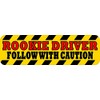 StickerTalk Rookie Driver Vinyl Sticker, 10 inches by 3 inches