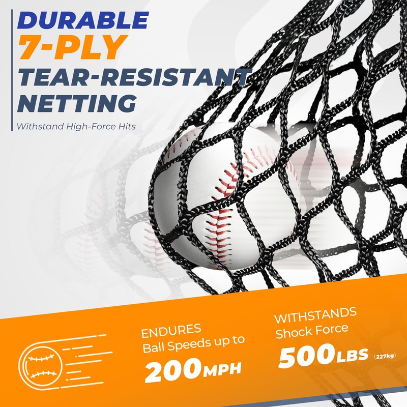 Sturdum 7 x 7 ft Baseball Net with Batting Tee,