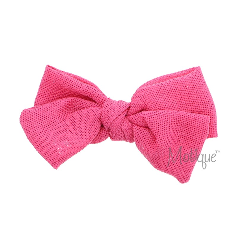 Burlap Bow 5 inch for Women and Girls- Coral
