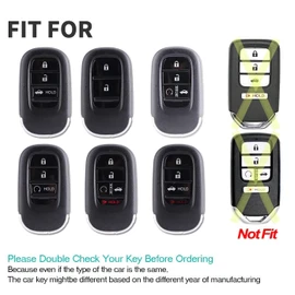 ontto Car Key fob Cover fit for Honda Accord Civic Pilot HR-V CR-V Sport SI EX EX-L Touring 2022 2023 2024 Key Holder case Shell keychain keyring protector Accessories 2/3/4/5/6 buttons Black-White C