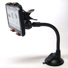 Ramtech Car Truck GPS Windshield Dual Clip Mount, Suction Cup Holder with Flexible Bracket, Compatible with Tomtom Via 1535 TM, 1535 Live GPS, WMCF