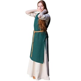 Medieval Solid Cotton Cover with Side Lacing Sleeveless Women's Dress Green, xxl, Green