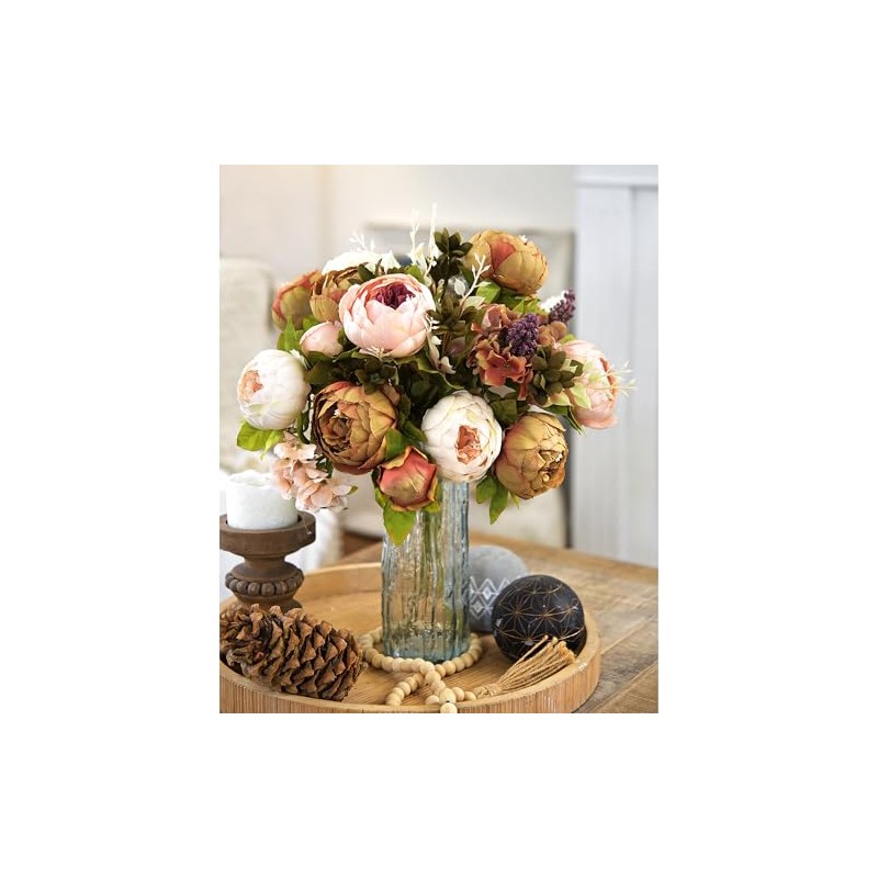 FiveSeasonStuff - Flores Artificiales Peonías de Seda y hortensias para