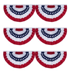TOPFLAGS 6 Packs Bunting Flags Outdoor 3x6 Ft American Flag Buntings Heavy Duty Outdoor USA Front Porch Decor US 4th of July Decorations Memorial Day
