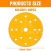 KONGMING 60 Pcs 150mm Sanding Discs 600 Grit Hook and