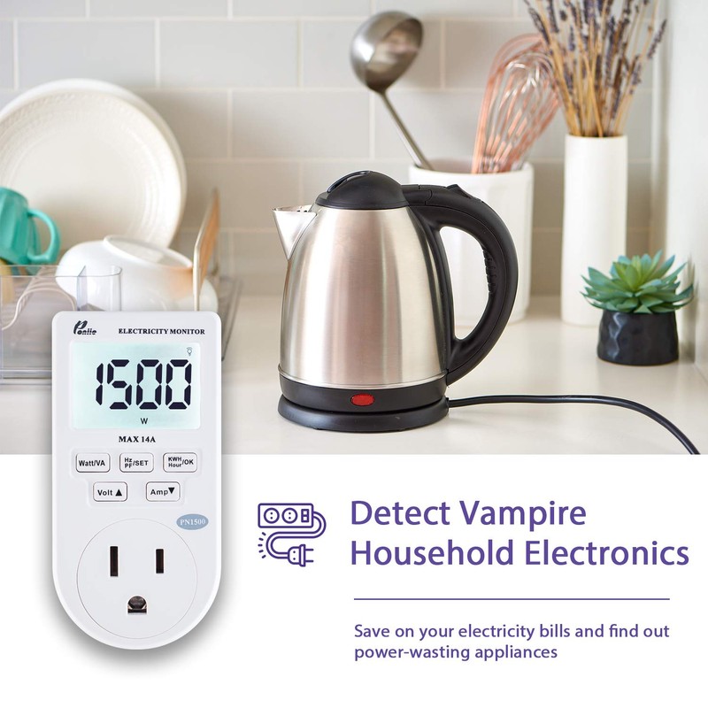 Poniie PN1500 Portable Micro Electricity Usage Monitor Electrical Power Consumption