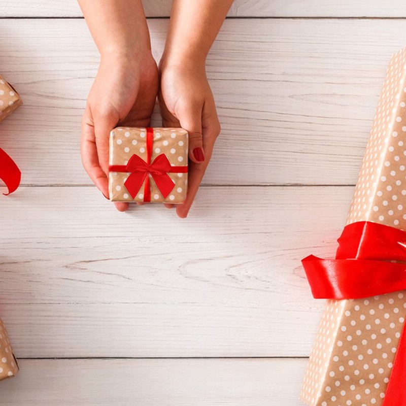 150 Pieces Red Mini Ribbon Bows for Crafts Tiny Satin