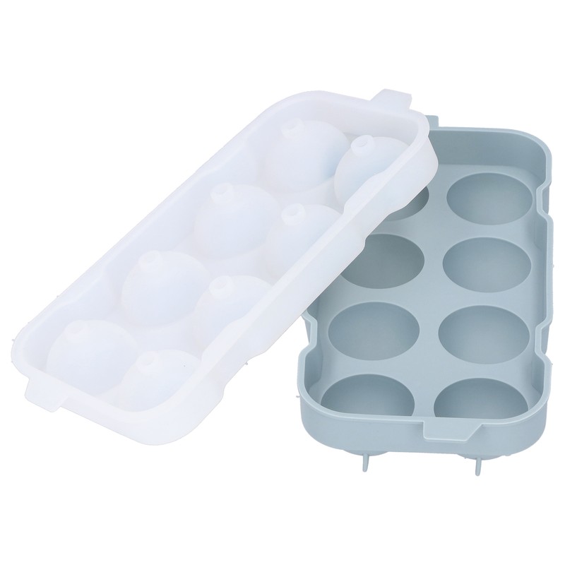Ice Ball Maker Mold 8Hole Round Silicone Sphere Tray with