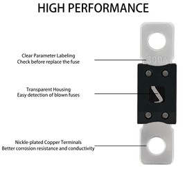 4 Pack 300A MEGA/AMG Fuse High Current Bolt-on Fuse Automotive 300 Amp for Cars Trucks Construction Vehicles Buses Marine