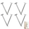 SPEACOUR Pack of 4 Flap Hinges Stainless Steel Flap Fitting 180° Flap Holder Soft Close Flap Scissors Flap Support Heavy Duty Lid Hinge for Furniture Door Window Lid Support
