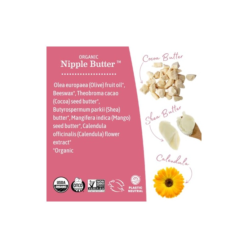 Earth Mama Manteca Orgánica Pezones Piel Seca Bálsamo Natural Lanolina