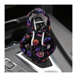 Ohleats Car Gear Shift Hoodie, Mini Funny Fashionable Automotive Gear Shifter Cover, Winter Warm Car Shift Knob Sweater Protector, Universal Interior Car Accessories for Decoration (Pumpkin)