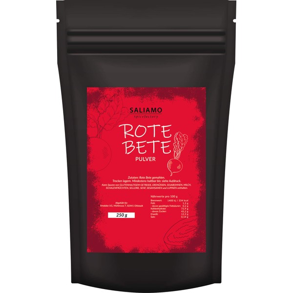 250 g beetroot powder, ground beetroot, beetroot, for cooking and