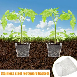 Sgphrzlt 4 Pack 3 Gallon Stainless Steel Plant Root Gopher Baskets, Reusable Gopher Wire Mesh for Underground, Proof Moles Vole Wire Barrier Cages for Trees Bulbs Flowers Protection