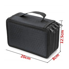 Wjelet Large Pencil Case Boys for Art Lovers 72 Slots Large Capacity Ideal for Watercolour Pencils, Markers and Gel Pens Black, black, Europe