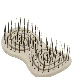 PONETTE Natural Travel Hair Brush ECO Compact Eco Friendly Anti Pull Beige Massage Brush Made from Natural Wheat Fibres 100% Recyclable Spanish Brand