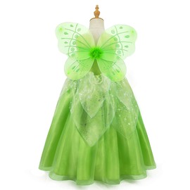 Princess Dress, Children's (Fairy Costume, Children + Butterfly Wings), Set of 2, Fairy Girl, Kids Dress, Children's Costume, Cosplay, Flower Fairy, Spirit, Butterfly Fairy Costume, Kids Costume,