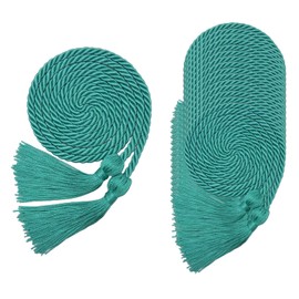 Paquete de 16 cuerdas de honor de graduación azul pavo real a granel, hilos de honor con borla para bata de soltero de secundaria, graduación universitaria 2025 (azul pavo real)