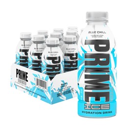 PRIME Hydration ICE BLUE CHILL, Sports Drinks, Electrolyte Enhanced for Ultimate Hydration, 250mg BCAAs, B Vitamins, Antioxidants, Low Sugar, 16.9 Fl Oz, 12 Pack