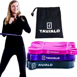 TAVIALO Fitness Bands Set, 3 Pieces Resistance Bands for Strength Training and Fitness, Training Bands/Pull-Up Band and Crossfit