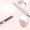 FOMIYES 2pcs Stainless Steel Nail File Professional Manicure Tools Double-sided