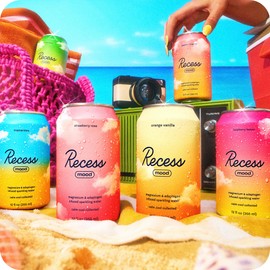 Recess Recess Mood Magnesium Supplement Drink Calming Beverage, 12 Ounce, Pack of 12 (Variety Pack, 12 Pack) *Greatest Hits Sampler*