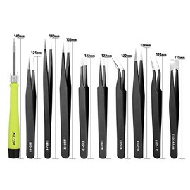 Umiten 10PCS ESD Tweezers Kit,Precision Anti-Static Tweezers Set Non-Magnetic Multi-Standard Stainless Steel Tweezers Perfect for Lab Electronics,Jewelry,Beauty and Detailed Work