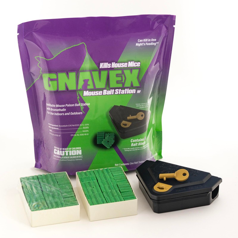 Gnavex Mouse Bait Station RF 32ct Refillable Bait Station with