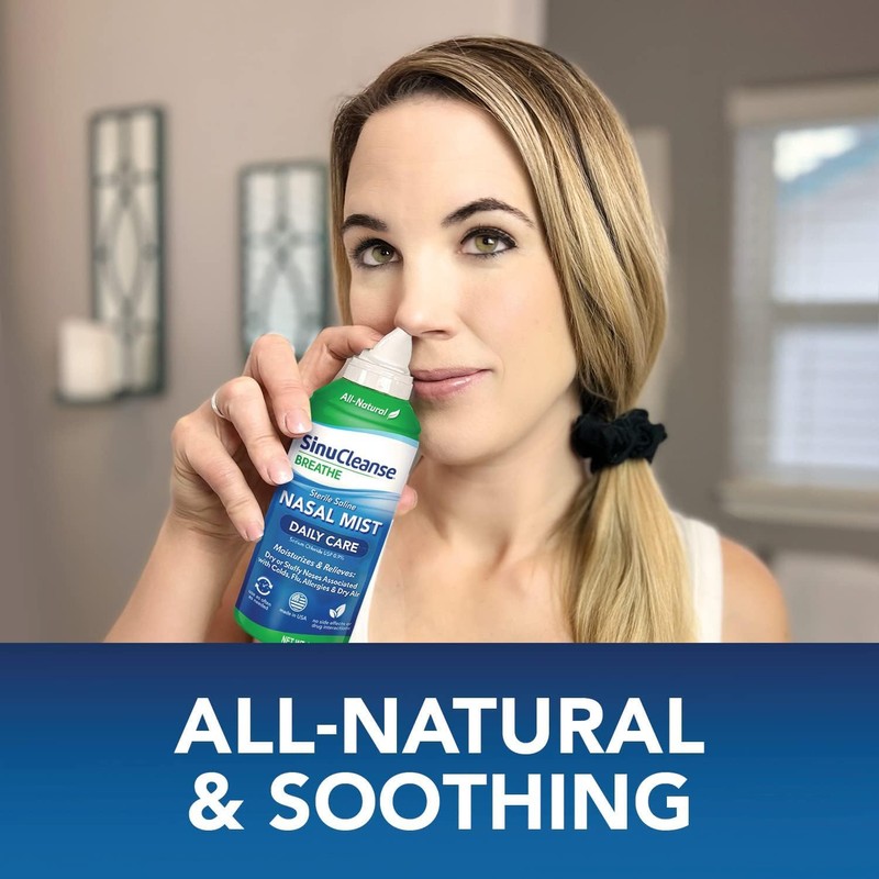 SinuCleanse Daily Care Sterile Saline Nasal Spray, Ultra Fine Mist,
