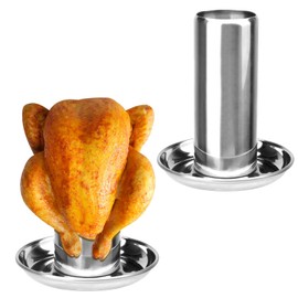 WOKICOR Chicken Roaster, Stainless Steel Chicken Holder, Chicken Holder Made of Stainless Steel, Chicken Roaster Grill, Poultry Roaster with Aroma Container