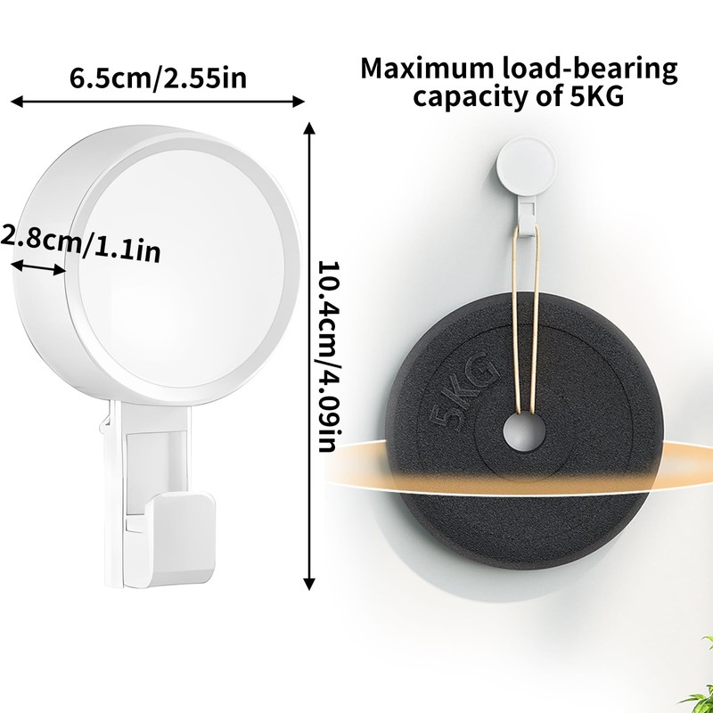 Pack of 4 Suction Cup Hooks, Extra Strong Vacuum Suction
