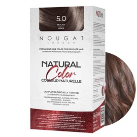 NOUGAT Mocha Natural Permanent Hair Color Kit,Dermatologically Tested, Ammonia & Alcohol Free, 100% Grey Coverage, Hair Mask & Essence included, Long Lasting