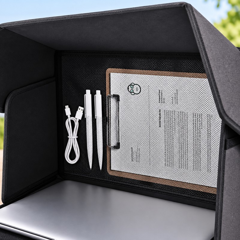 Portable Laptop Sun Shade for Outdoor Work – Foldable Oxford