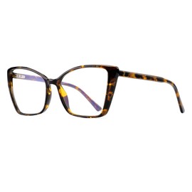 JFXQDR Women's Oversized Blue Light Blocking Reading Glasses, Cat Eye Computer Gaming Readers Eyeglasses Anti UV & Glare (Coco Tortoise Cateye Frame, 1.0)