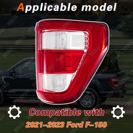 TODO F-150 Tail Lights Compatible With Ford F150 XL XLT 2021 2022 2023 2024 Rear Lamp w/o Blind Spot Detection ML3Z13404E FO2801281 Passenger Right Side