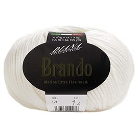 DIANA Brand W-61 Wool Yarn, Medium Thick, Col.101, White, 1.4 oz (40 g), Approx. 328.4 ft (100 m), 5 Ball Set