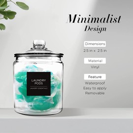 v2croft 144 Minimalist Laundry Room Labels Set, Water Resistant Stickers, Home Organization Lables for Laundry Room, Linen Closet Bins Containers Bathroom and The Beauty Organization（Black