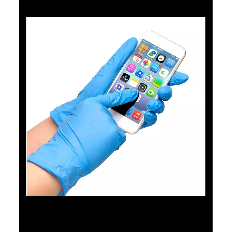Nitrile Gloves, Anti-Slip,Disposable, Latex Free, Medical, Food,Pack of 100, Blue,Size