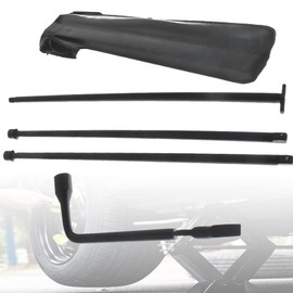 SEBLAFF Spare Tire Wrench Tool Set Kit Jack Tool T Extension Lug Wrench Tool Kit Replacement for 05-15 Frontier 04-15 Titan 99501EB00B NSSTW00002 RED769006 Black Steel