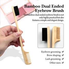 Eco-Friendly Bamboo Dual-Ended Eyebrow Brush – Precision Spoolie & Comb for Flawless Brow Styling