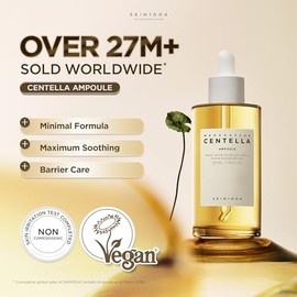 SKIN1004 Madagascar Centella Asiatica Ampoule Suero facial (1.85 onzas) – 100% extracto de Centella Asiática – para calmar la piel sensible y propensa al acné
