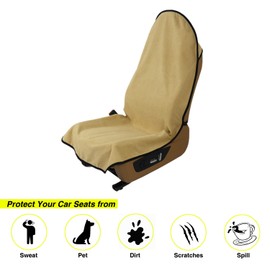 VSHIELD Waterproof Towel Car Seat Cover, Sweatproof Non-Slip Seat Protector, Universal Fit for Front Bucket or Rear Bench Seat of Cars, SUVs, Vans, Trucks, Compatible with Airbags and Armrests