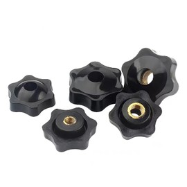WUDQIJI Star Grip Nut Star Nuts Pack of 12 M8 × 32 mm Internal Thread Clamping Knob Grip Nuts Knurled Nut Clamping Nut Through Hole Star Head for Machines Industrial Electronic Devices (M8)