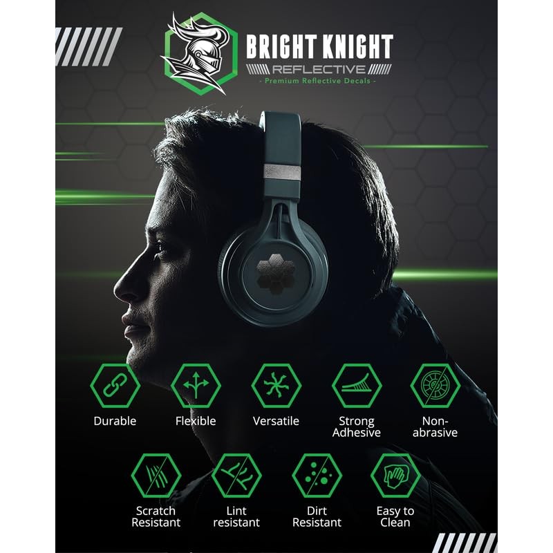 Black Reflective Vinyl Motorcycle Helmet Reflective Stickers 5x30, Made with