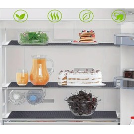 Refrigerator Liners Drawer Liner EVA Material Non-Adhesive Shelf Liners Strong Grip Cabinet Liner. Water & Oil Proof Non-Slip Cabinet Liners Food Safe Quality .Gray 12 in x 18 in Pack of 7