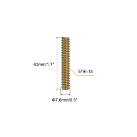 uxcell 10pcs Fully Threaded Rods 5/16x1-3/4 All Thread Studs Long Threaded Screw Carbon Steel for Furniture Garden Railing Mounting Assembly Fastening Frame Connection Colorful Zinc