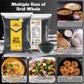 Rani Urid/Urad Whole Black (Matpe Beans with Skin) Indian Lentils 64oz (4lbs) 1.81kg Bulk~ All Natural | Gluten Friendly | Non-GMO | Kosher | Vegan | Indian Origin
